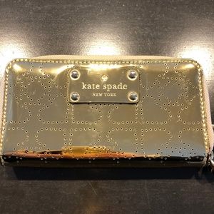 Kate Spade Gold Metro Neda Continental Zip Wallet